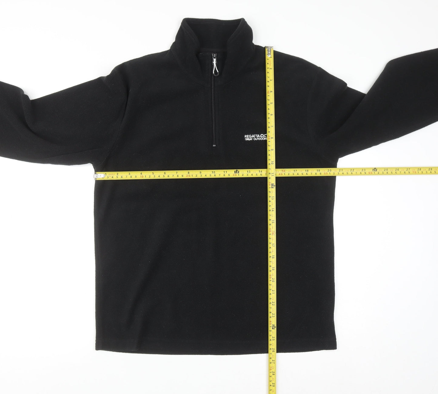 Regatta Mens Black Fleece 1/4 Zip Pullover Sweatshirt M