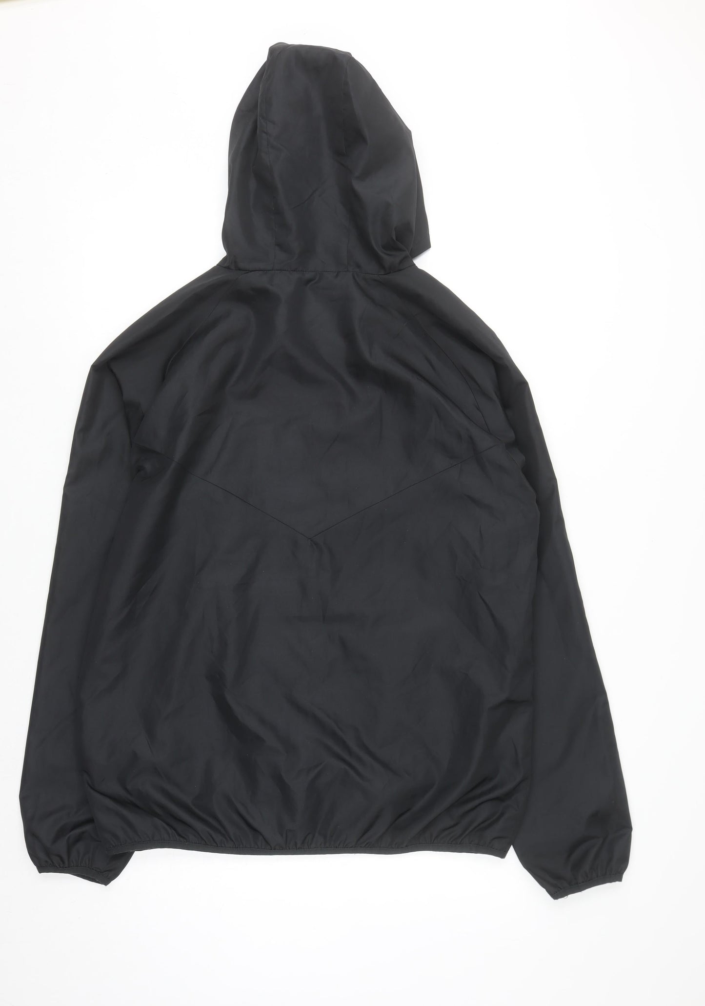 Primark Men Black L Windbreaker Hooded Jacket Full Zip Polyester