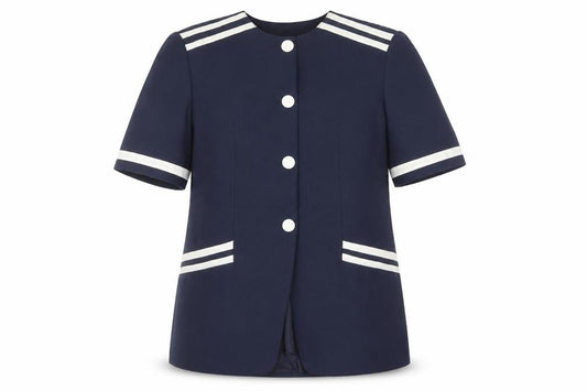 Boulevard Collections Women's Blue Size 14 Short Sleeve Single Breasted Suit Jacket