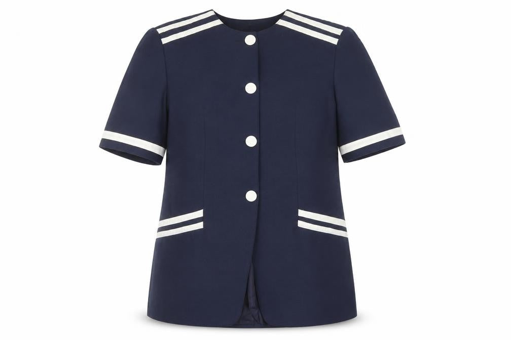 Boulevard Collections Women's Blue Size 14 Short Sleeve Single Breasted Suit Jacket