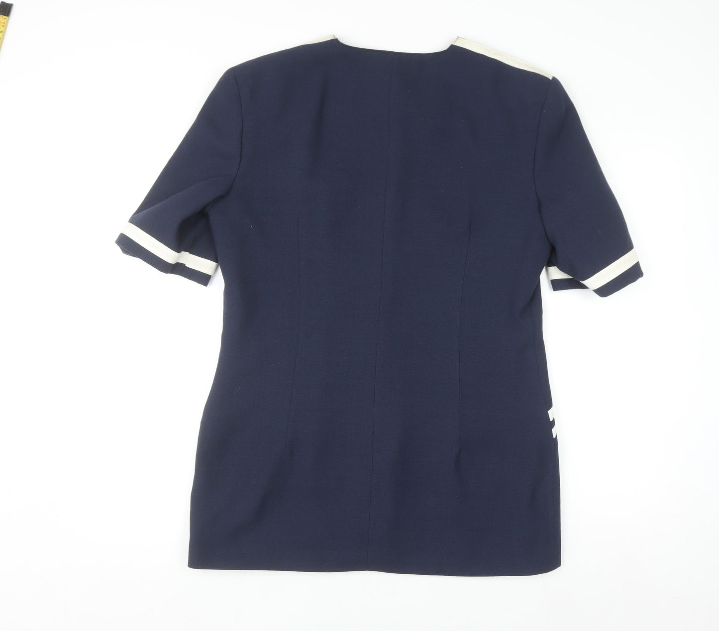 Boulevard Collections Women's Blue Size 14 Short Sleeve Single Breasted Suit Jacket