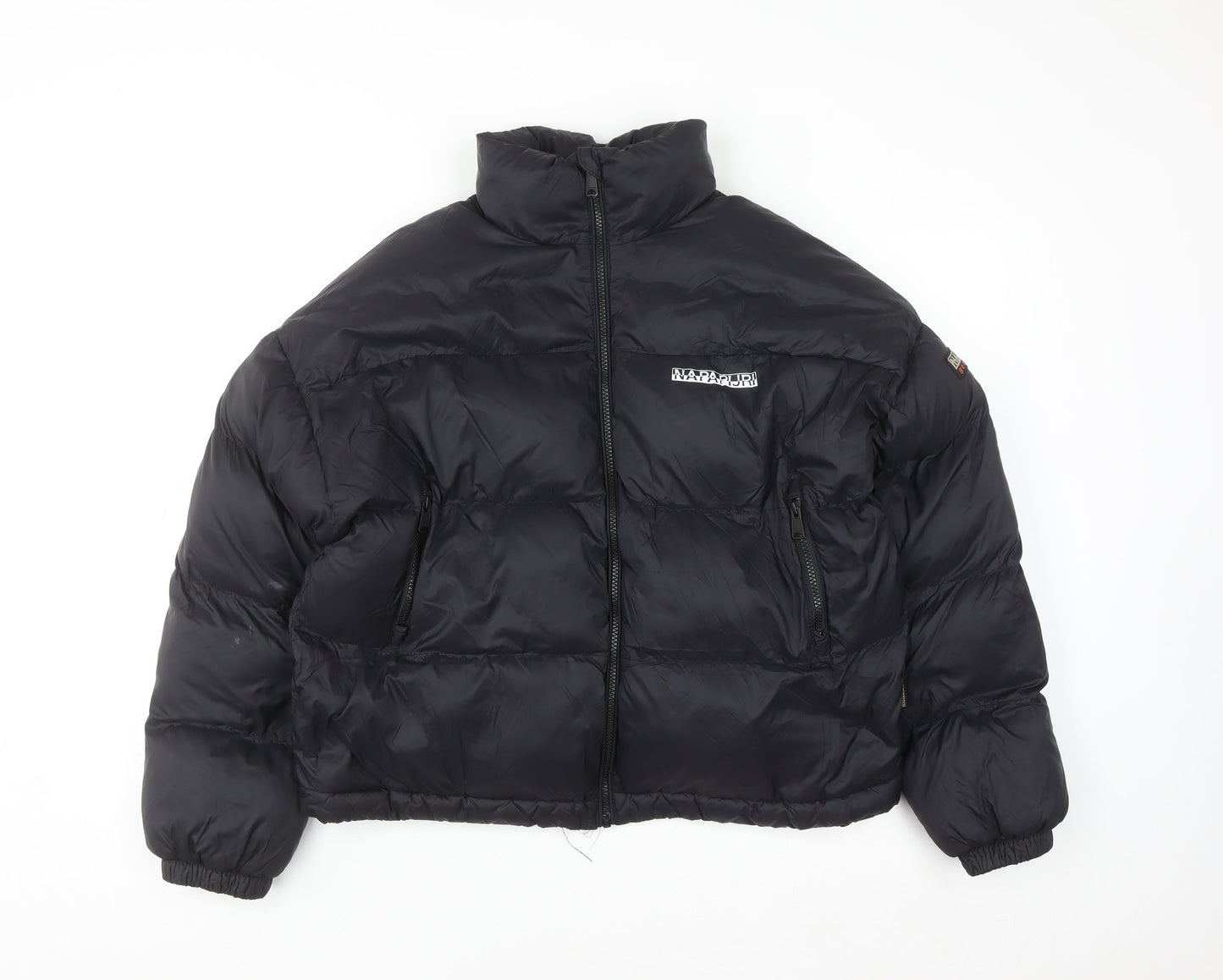 Napapijri Men's Black Small Puffer Jacket Winter Insulated Zip