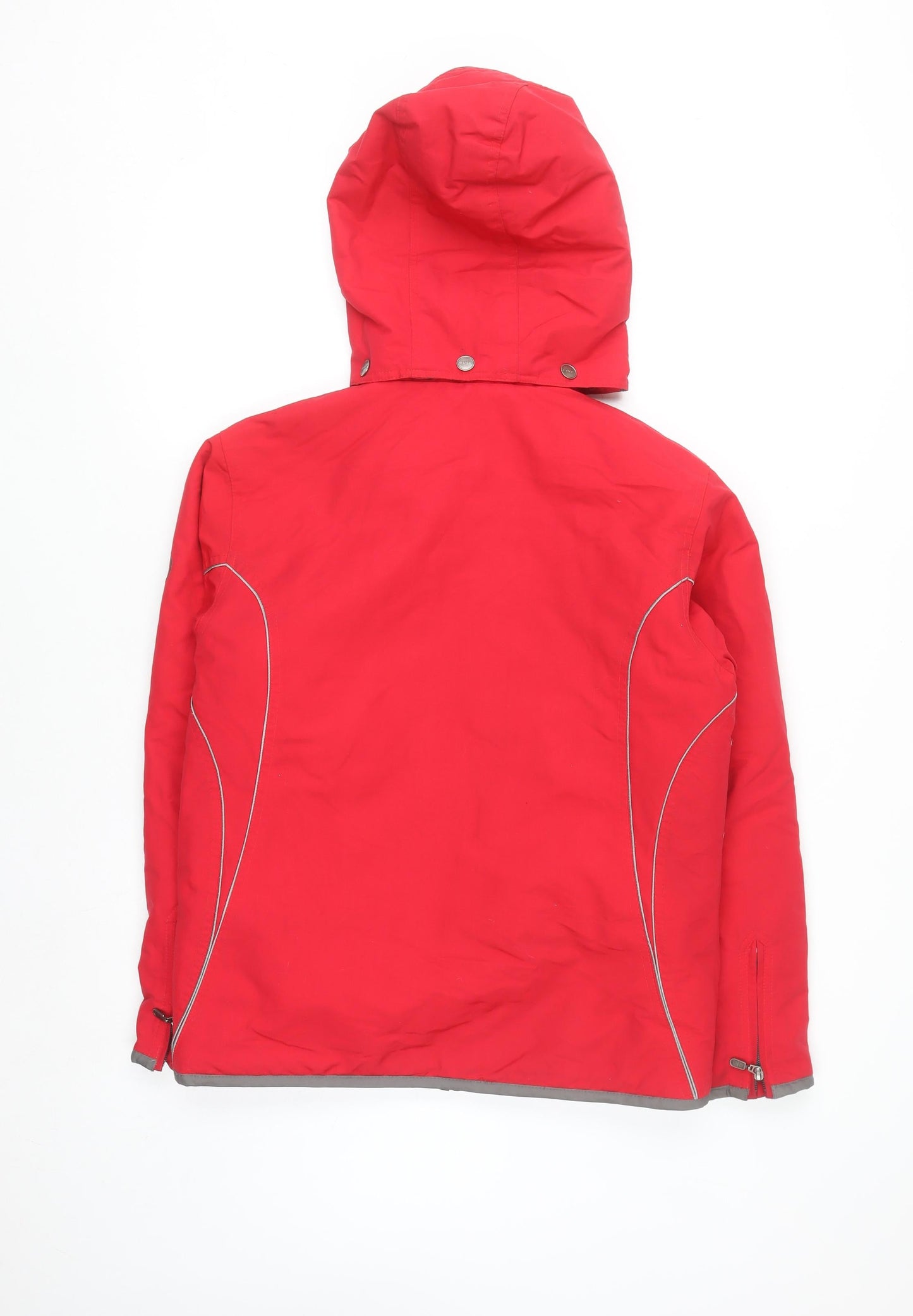 FIVE Red Waterproof Hooded Puffer Jacket Women UK 8 Winter Nylon