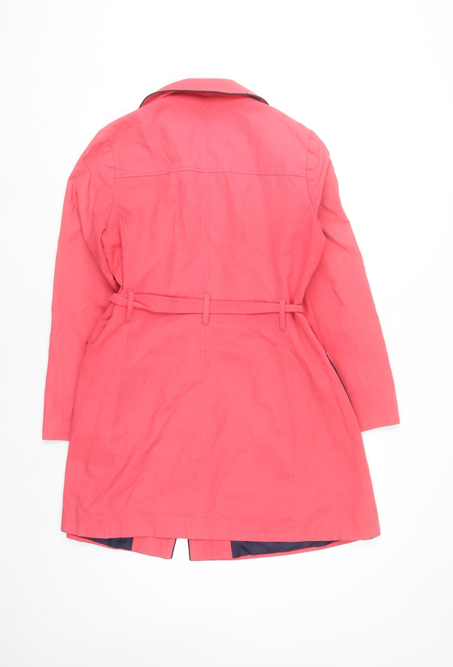 F&F Women's Pink Belted Trench Coat Size 14 Cotton Blend