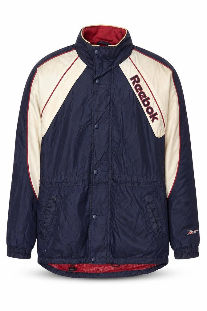 Reebok Men's Blue Windbreaker Sports Jacket Size S 90s Retro Style