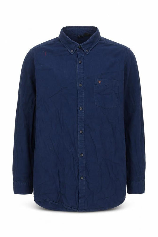 UP2 Fashion Men's Blue 2XL Cotton Button-Up Long Sleeve Shirt