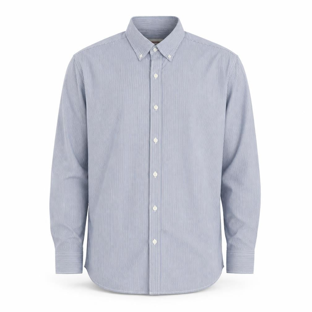 Levi's Men's Blue Striped Button-Up Long Sleeve Cotton Shirt M