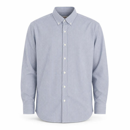 Levi's Men's Blue Striped Button-Up Long Sleeve Cotton Shirt M