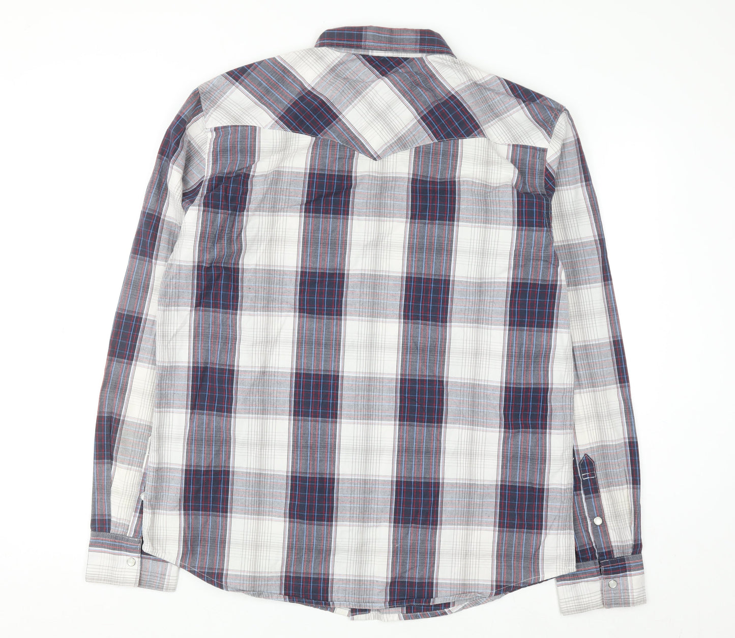 Levi's Men's Blue Plaid Long Sleeve Regular Fit Button-Up Shirt L