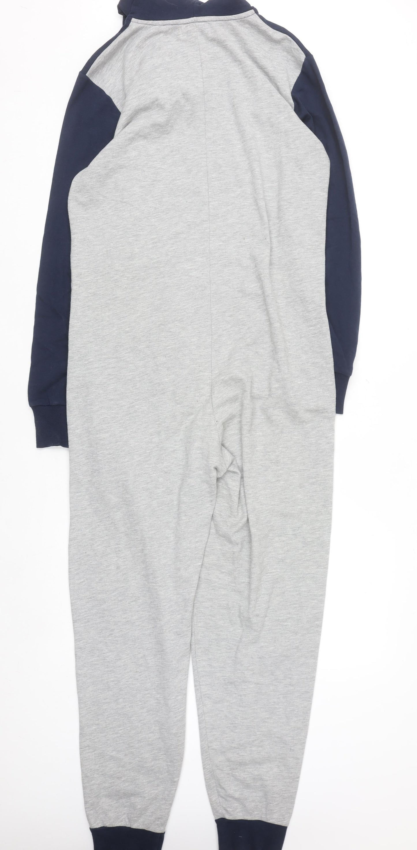 Next Men’s Grey & Navy Fair Isle Hooded Onesie Small Cotton Blend