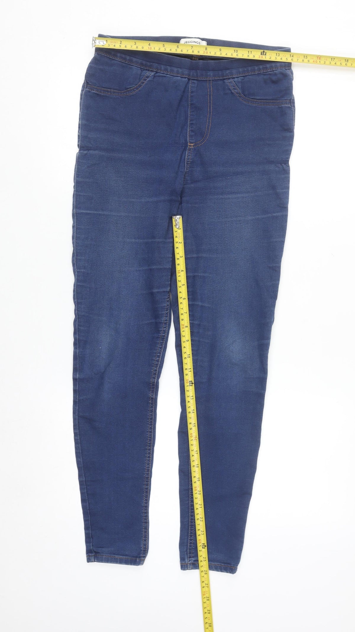 Marks & Spencer Women's Blue Jeggings UK 10 Regular Fit Stretch Denim