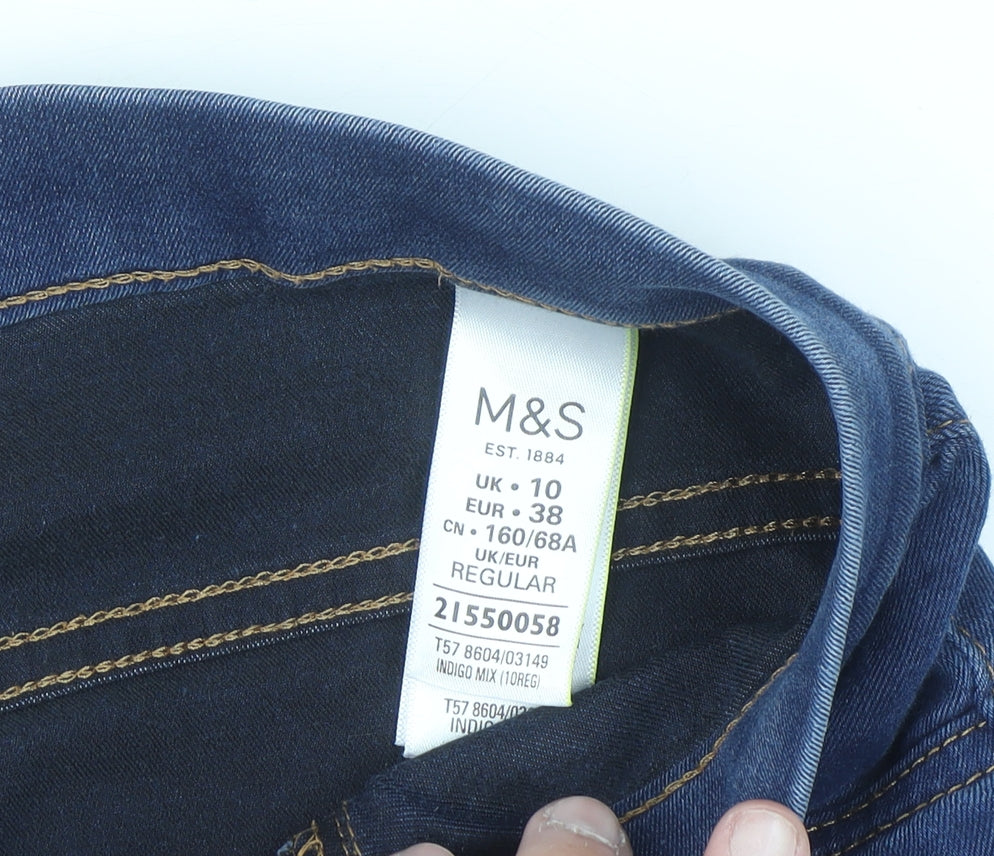 Marks & Spencer Women's Blue Jeggings UK 10 Regular Fit Stretch Denim