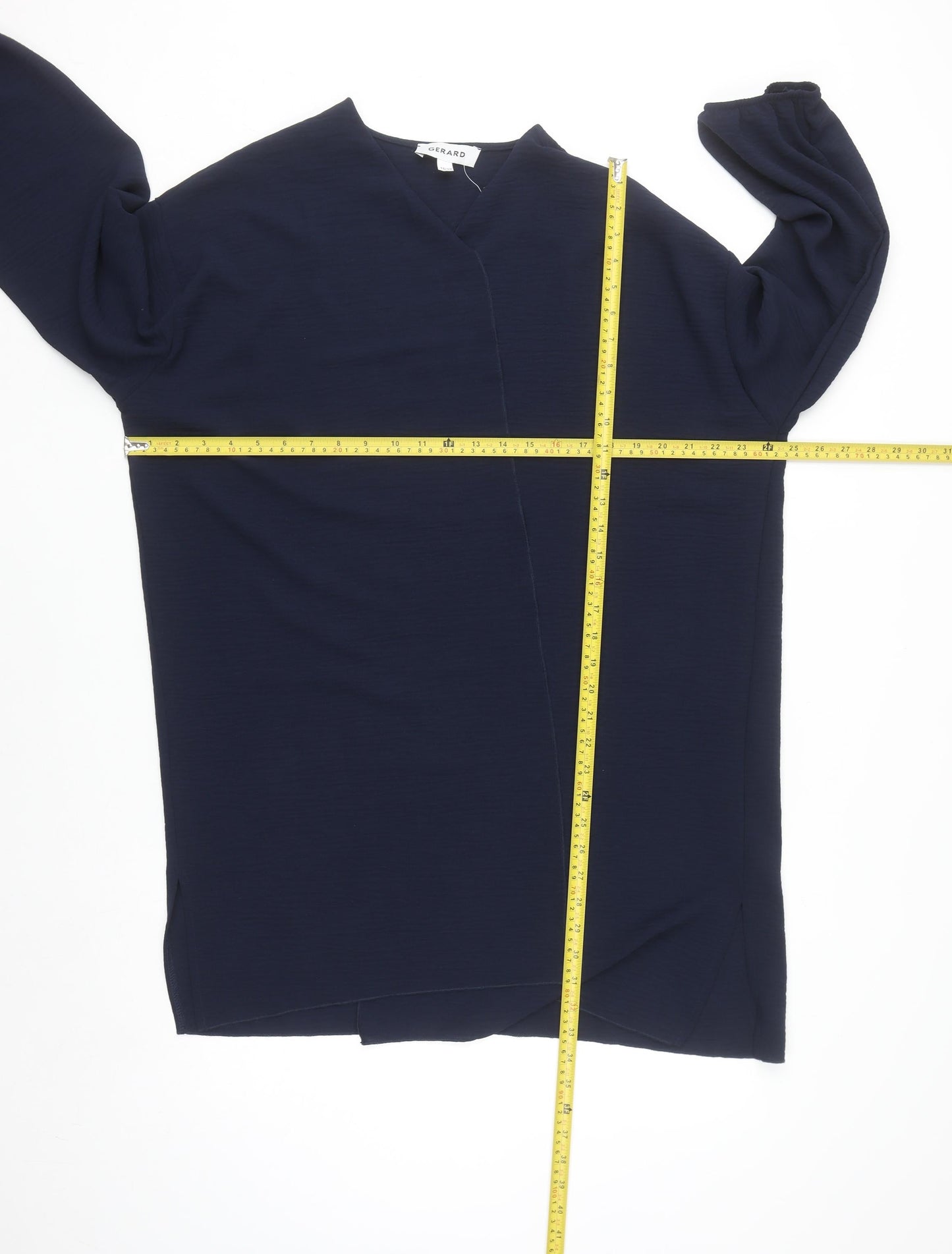 Gerard Women's Blue V-Neck 3/4 Sleeve Open Cardigan Size 16
