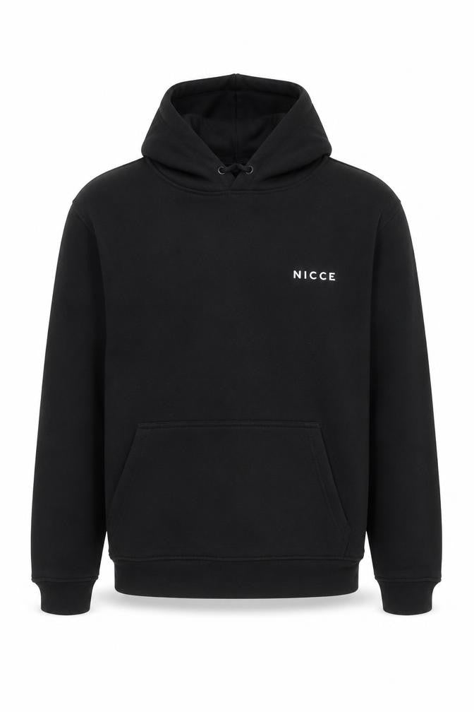 NICCE Men Black Pullover Hoodie S Regular Fit Fleece
