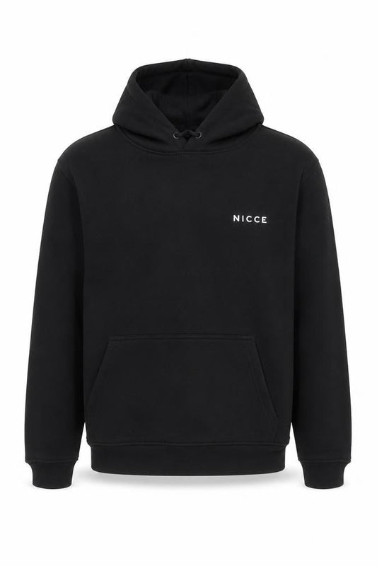 NICCE Men Black Pullover Hoodie S Regular Fit Fleece