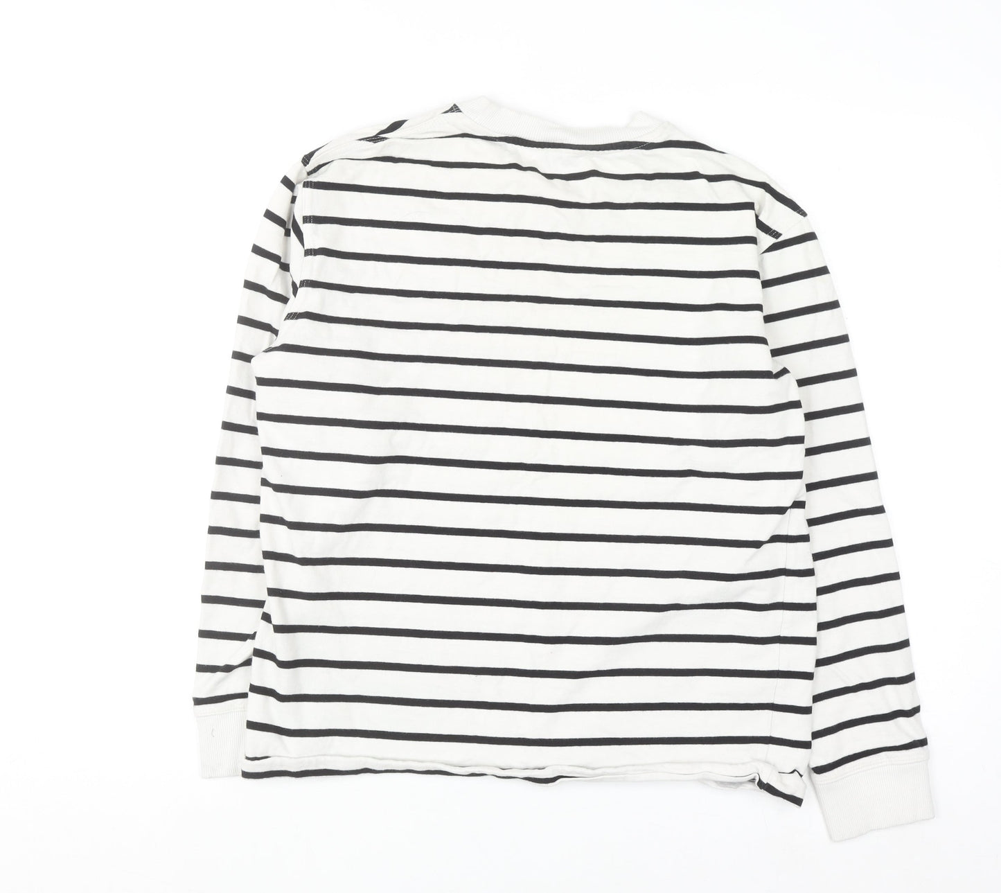 Zara Women Black White Striped Pullover Sweatshirt Size 12