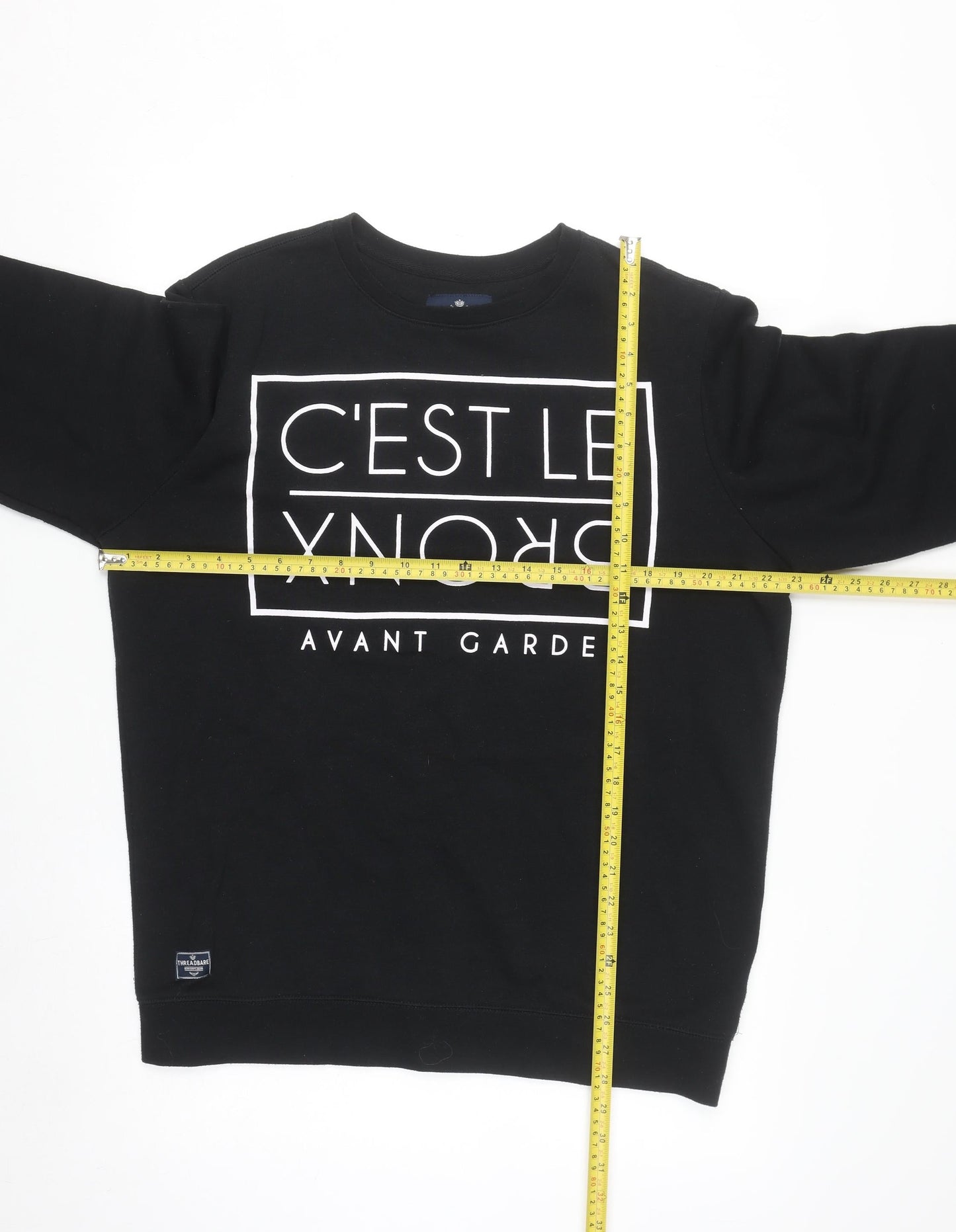 Threadbare Men's Black XL Pullover Sweatshirt C'Est Le Bronx Avant Garde