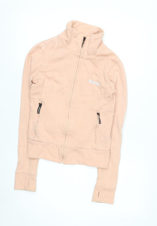 Bench Womens Beige XS Full Zip Fleece Sweatshirt with Pockets