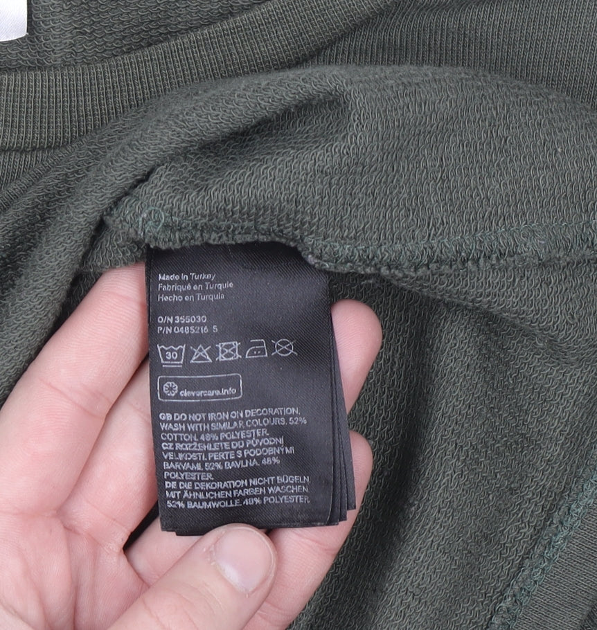 Divided Women Khaki Green Pullover Sweatshirt Small Forever Graphic