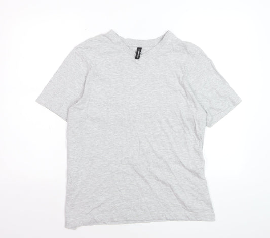 Donnay Womens Grey V-Neck Short Sleeve Basic T-Shirt Size L