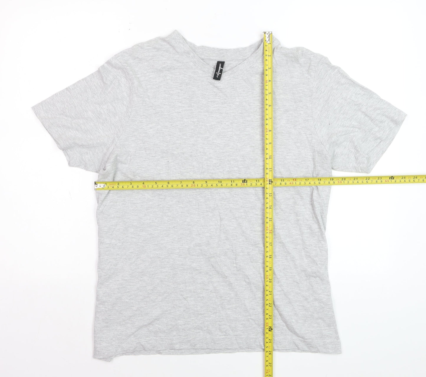 Donnay Womens Grey V-Neck Short Sleeve Basic T-Shirt Size L