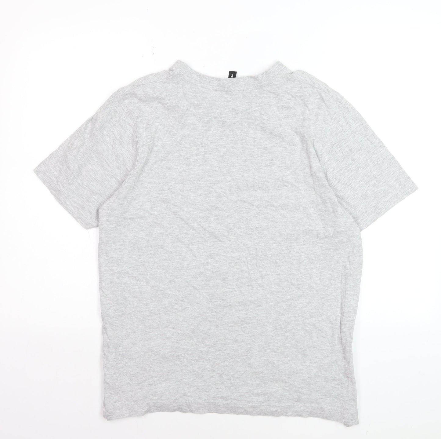 Donnay Womens Grey V-Neck Short Sleeve Basic T-Shirt Size L