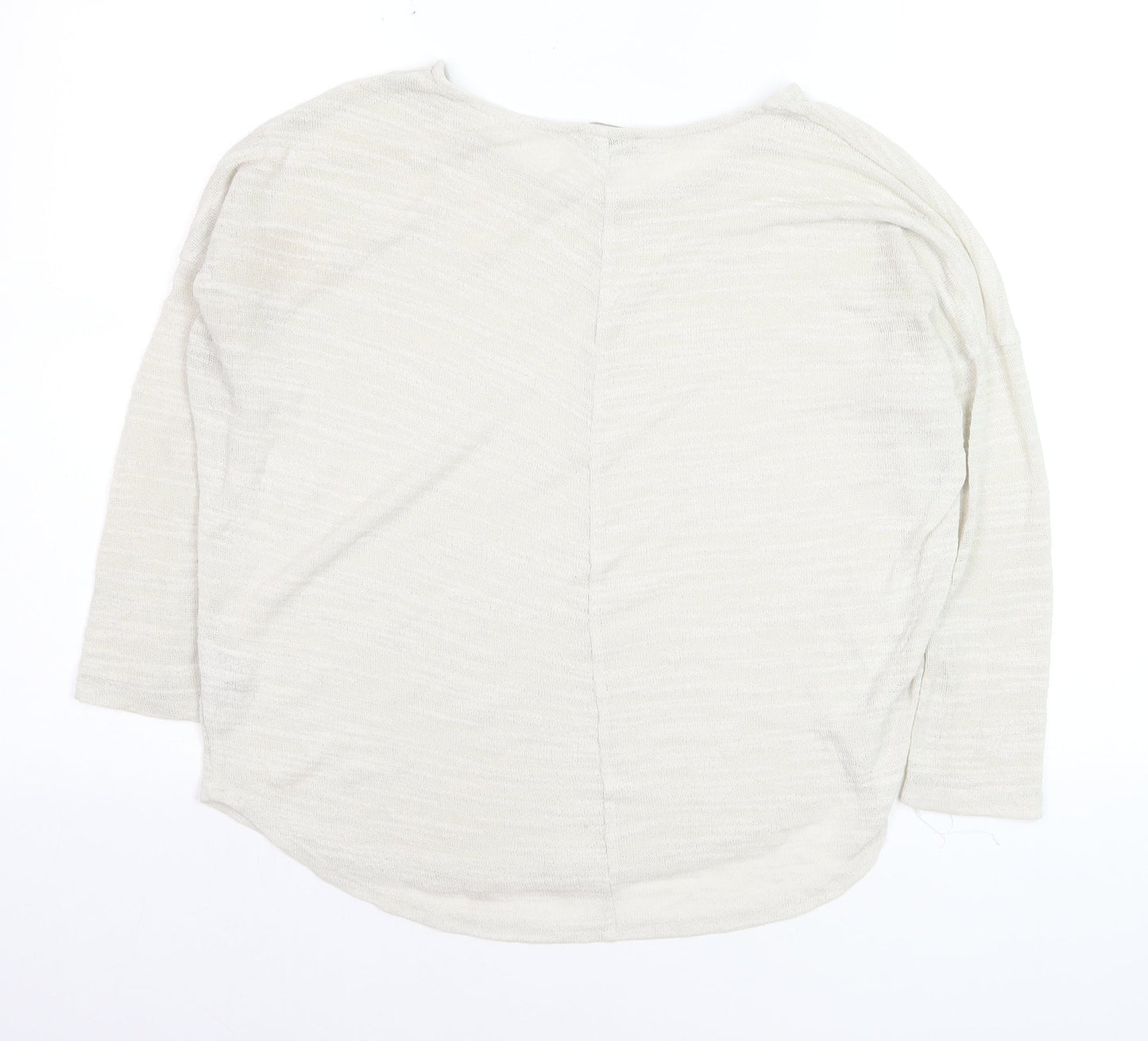Olive & Oak Women’s Ivory Knit Relaxed Fit 3/4 Sleeve Pullover Jumper M