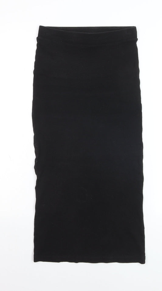 Pink Woman Black XS Midi Pencil Stretch Skirt for Women