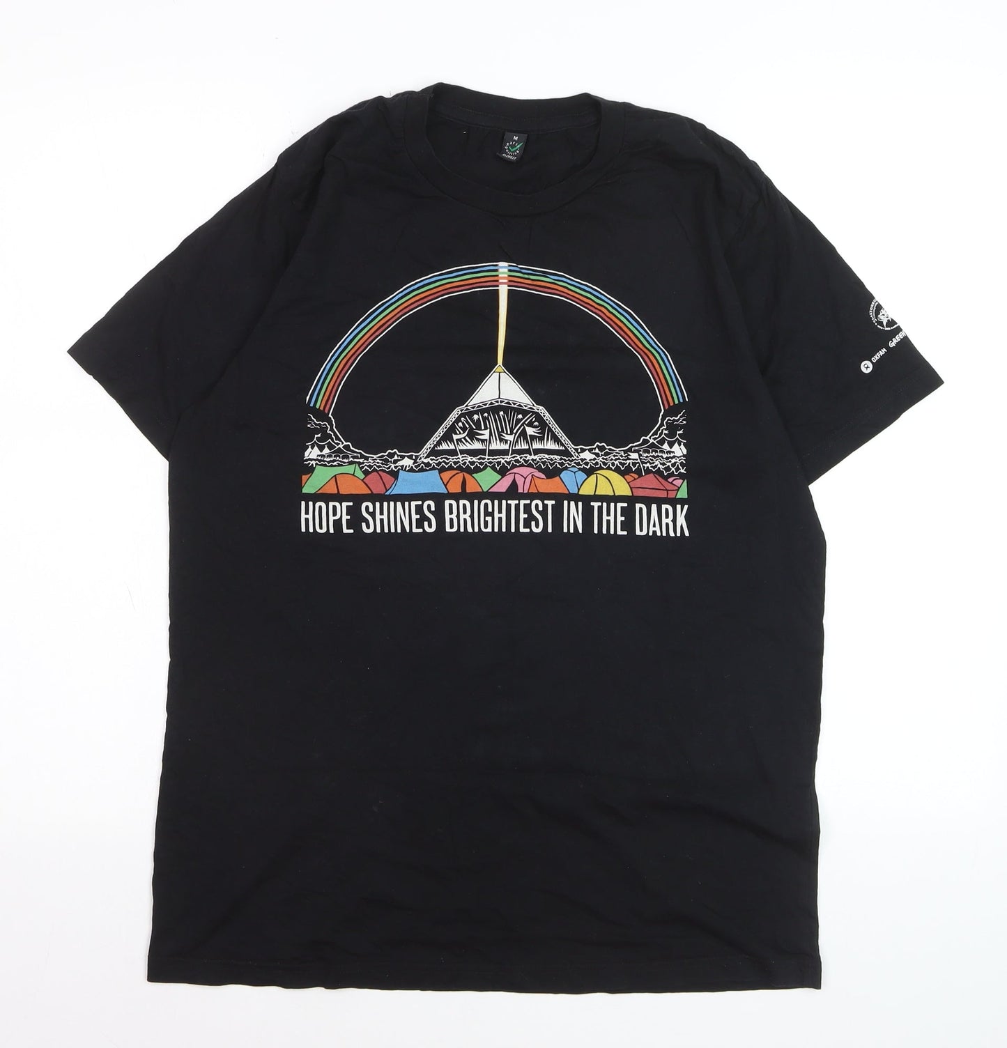 Earth Positive Men's Black Medium Graphic Festival Quote T-Shirt