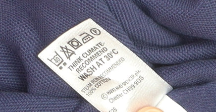Marks and Spencer Blue Harbour Men's Blue Long Sleeve Cotton Polo Shirt Size S