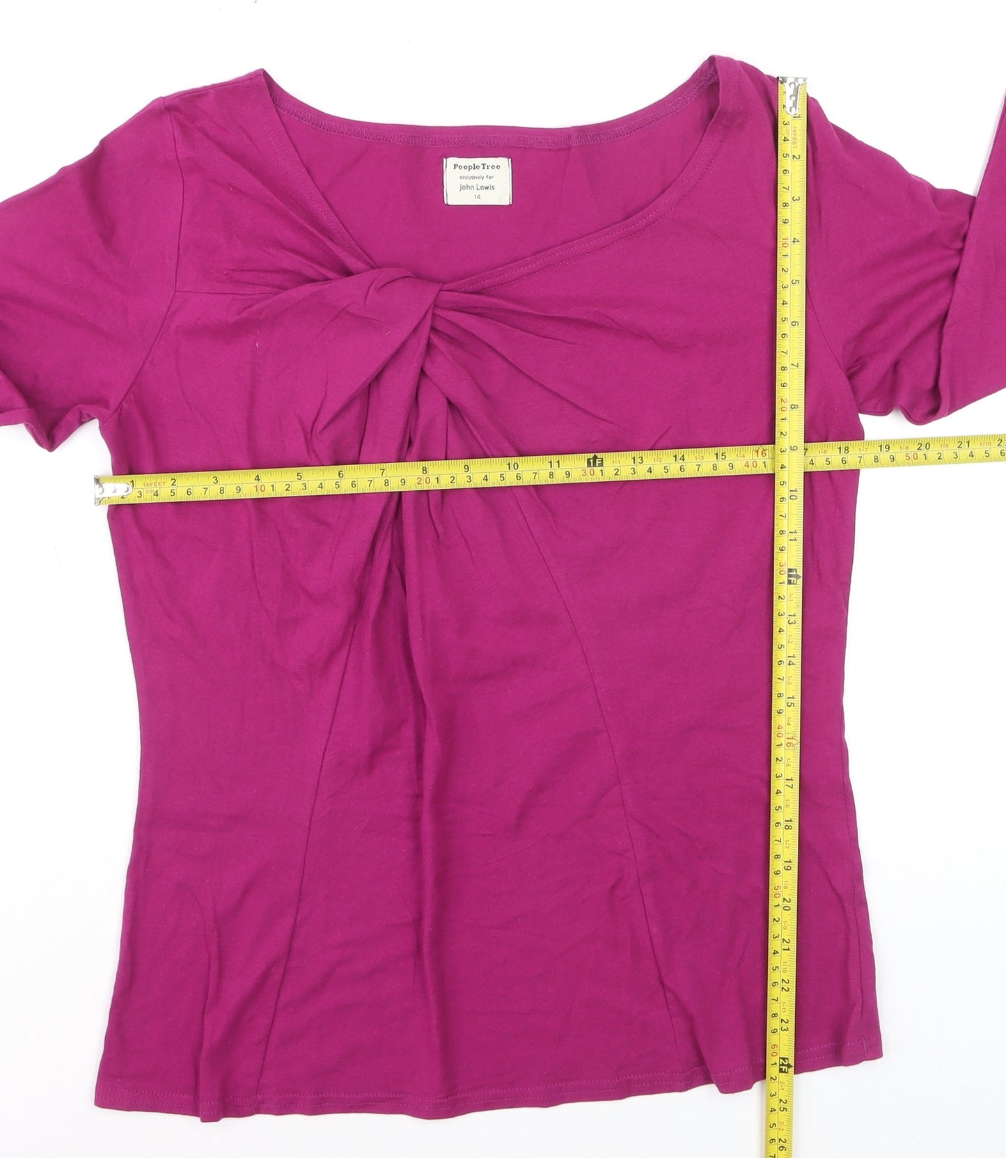 People Tree Women’s Pink Long Sleeve Organic Cotton Blouse Size 14