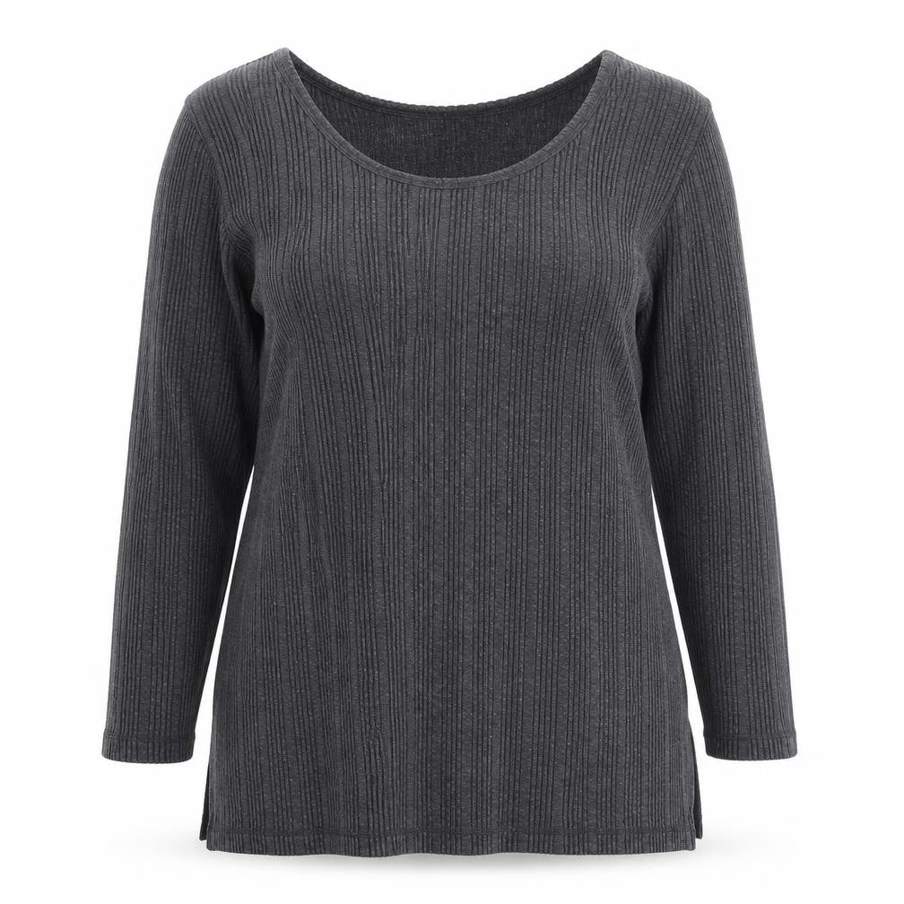 Dixcy Scott Women’s Grey Ribbed Slim Fit Scoop Neck Jumper XL