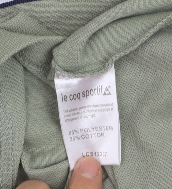 Le Coq Sportif Men’s Green Polo Shirt M Regular Fit Classic Style