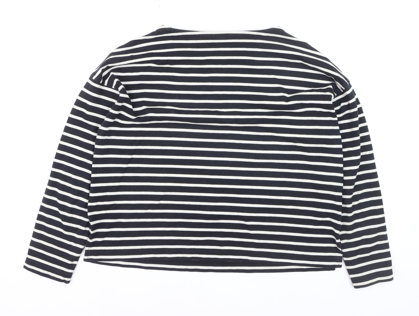 Uniqlo Womens Blue Striped Long Sleeve Cotton Jersey T-Shirt Size S