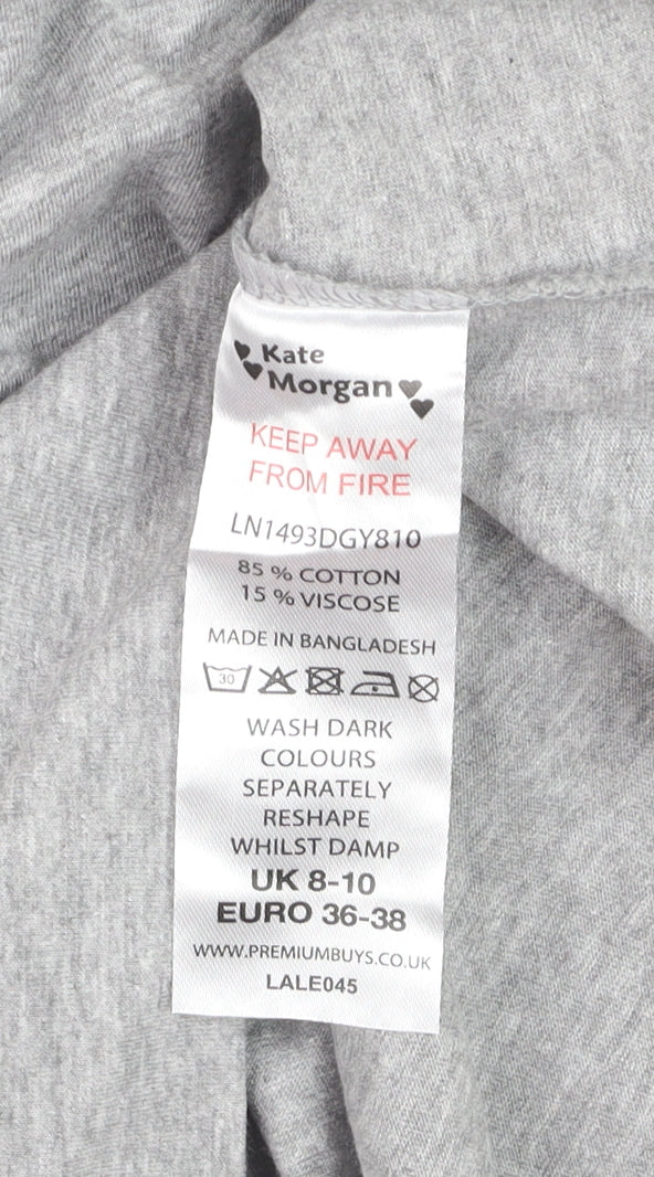 Kate Morgan Womens Grey Pullover Hoodie UK 8-10 Cotton Blend