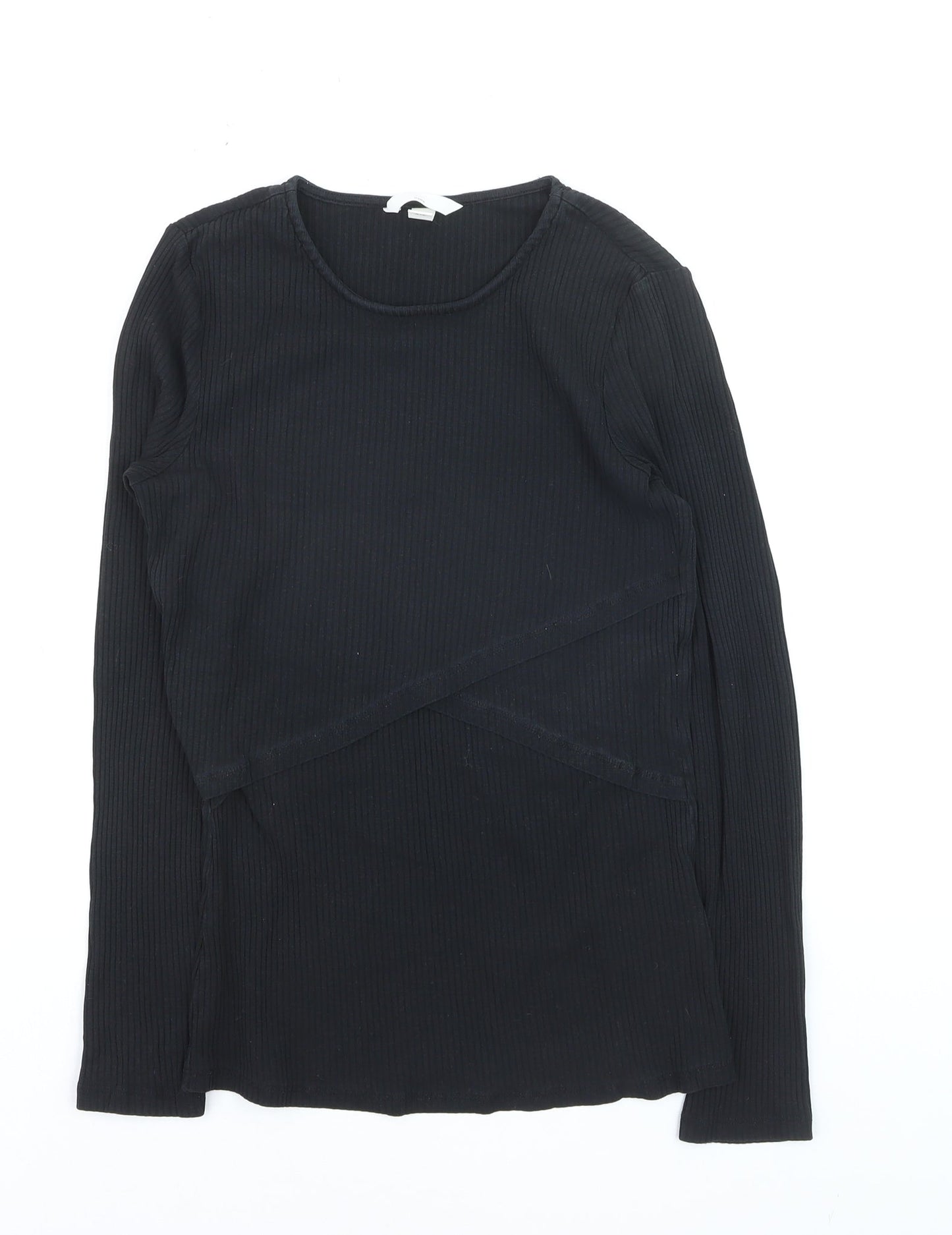 H&M Women’s Black Maternity Long Sleeve Stretch Jersey Top Size 10