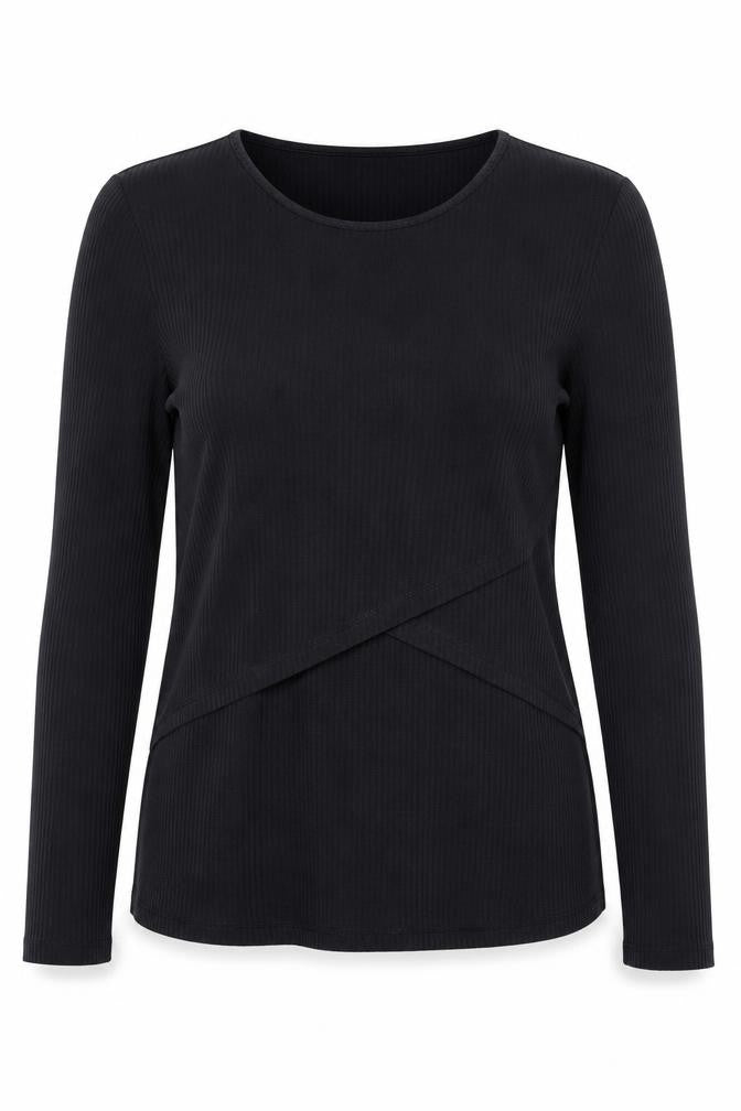 H&M Women’s Black Maternity Long Sleeve Stretch Jersey Top Size 10