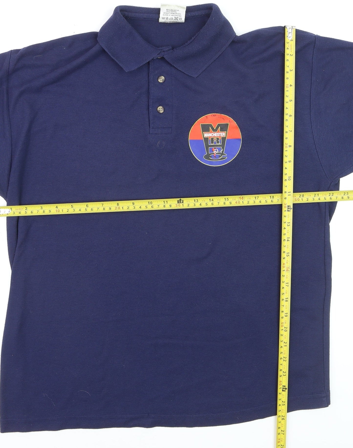 Promo Style Men's Blue L Logo Polo Shirt Short Sleeve Regular Fit