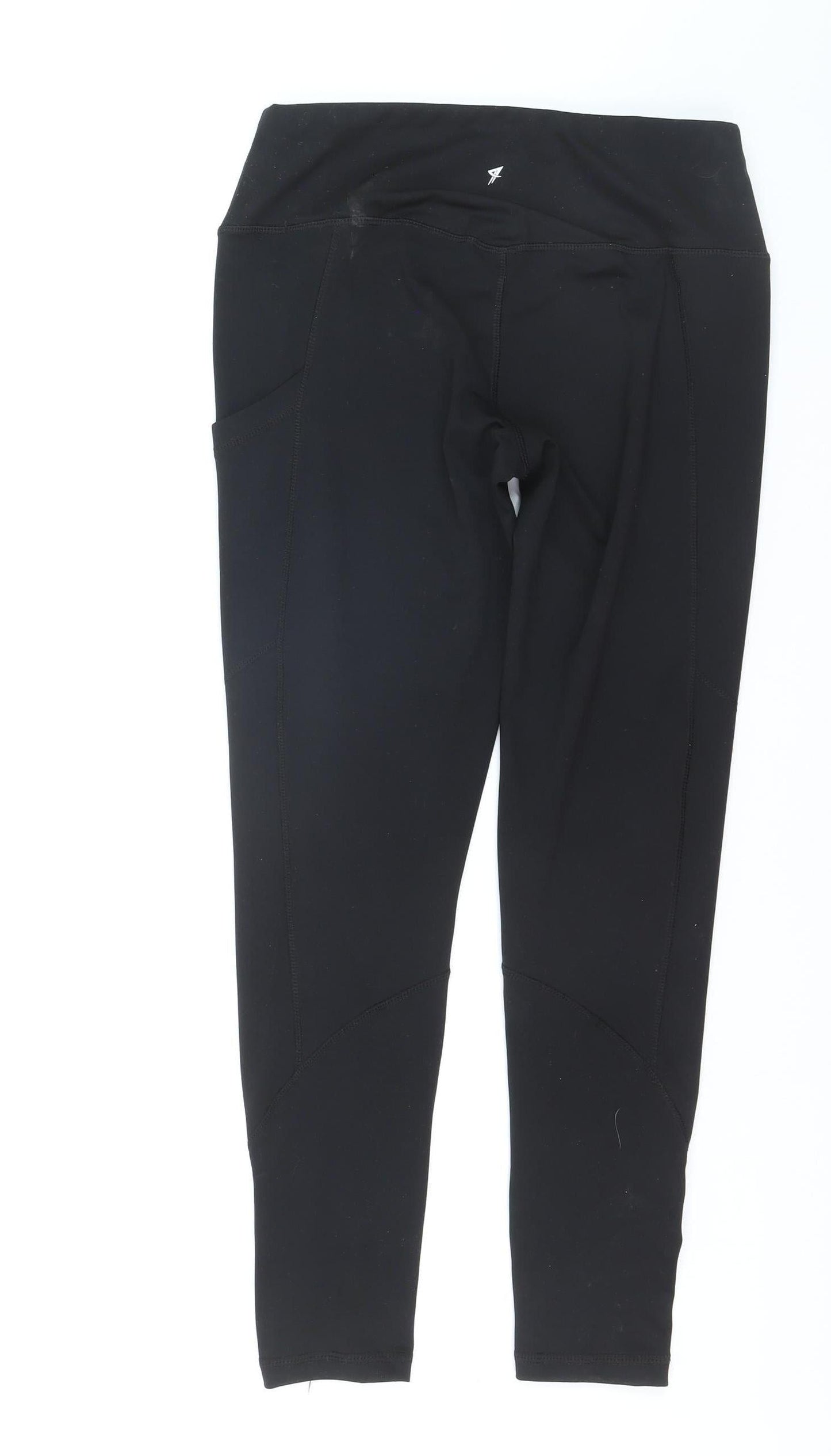 Decathlon Womens Black Workout Leggings Size S Slim Fit Stretchy Gym Wear