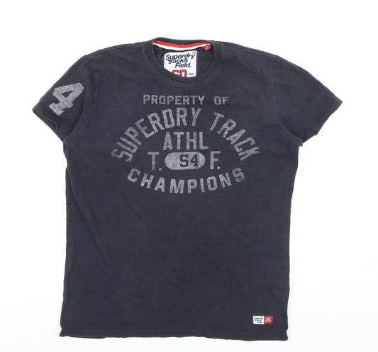 Superdry Men's Black XL Athletic Graphic Cotton T-Shirt