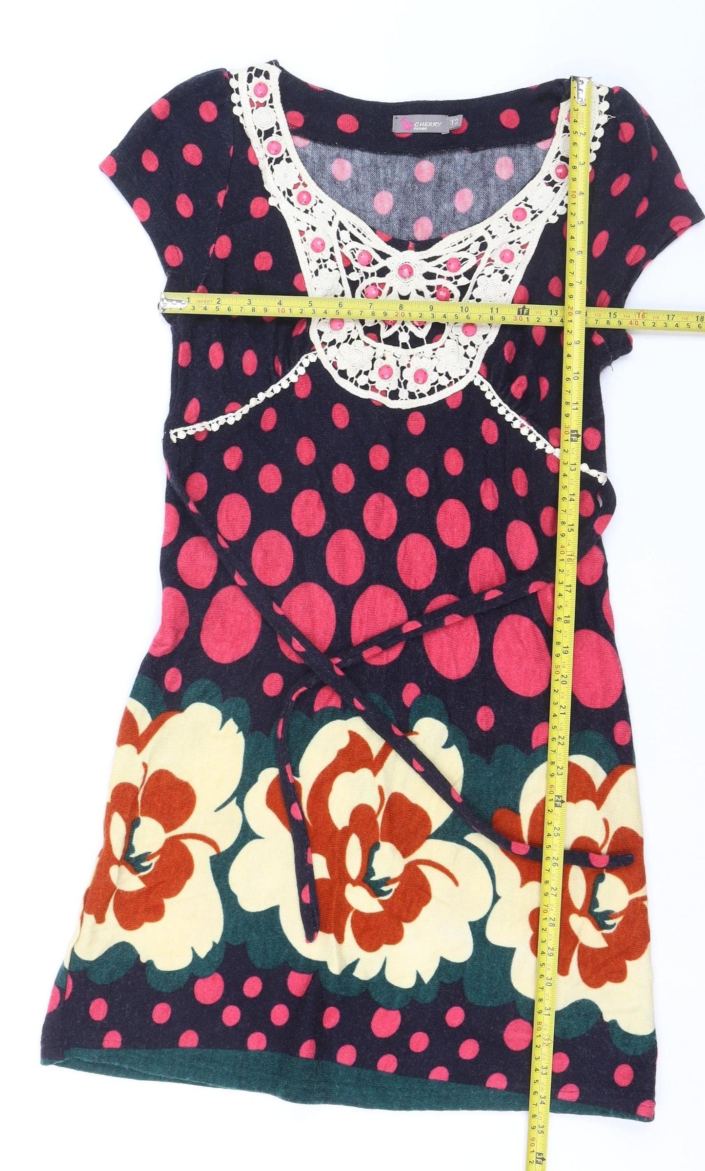Cherry Design Women’s Multicoloured Knit Shift Dress M