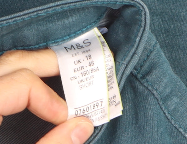 Marks and Spencer Women’s Green Super Skinny Jeans Size 18 Short