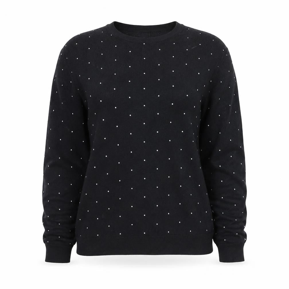Marks & Spencer Women's Black Beaded Crew Neck Jumper Size L