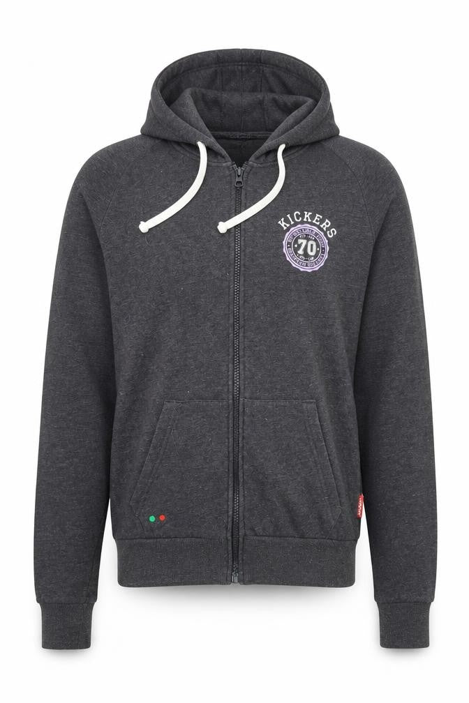 Kickers Teens Grey Full Zip Hoodie 10 Regular Fit Graphic Print