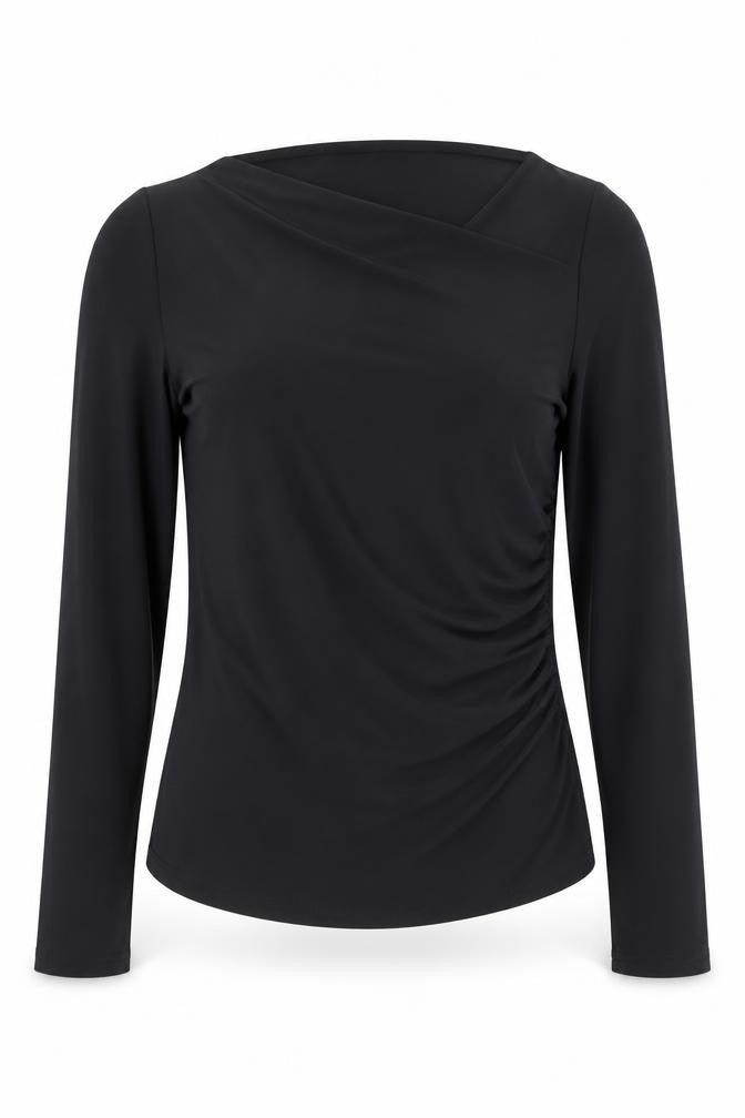 Quiz Women's Black Wrap Blouse Long Sleeve Size 10