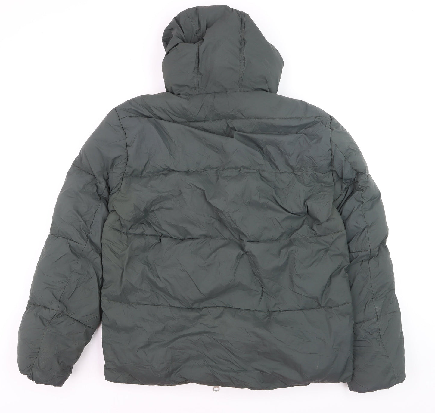 Primark Women’s Green Puffer Jacket Hooded Medium Thermal Wind Resistant