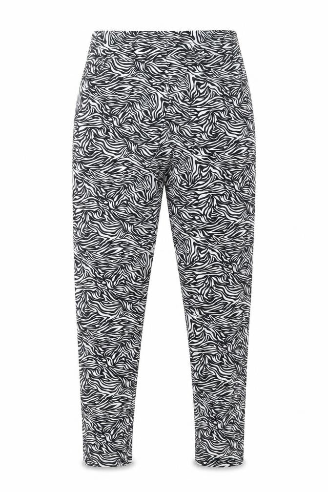Golddigga Womens Black Zebra Print Ankle Leggings Size 10