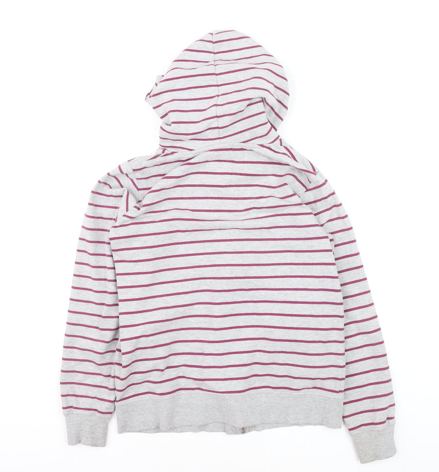 Crew Clothing Co. Women's Grey Stripe Full Zip Hoodie Size 10