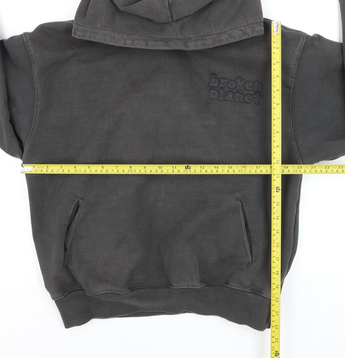 Broken Planet Men's Grey Pullover Hoodie Medium Fleece Logo Streetwear