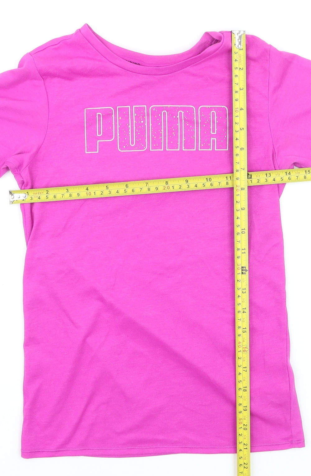 Puma Girls Pink 11-12 Years Crew Neck Short Sleeve Training T-Shirt